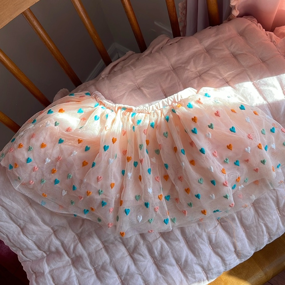 Peek Tulle toddler girls skirt with hearts
